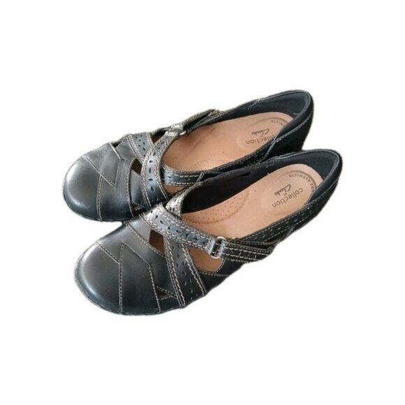 Coquette Dark Academia Mary Jane Flats Comfort Cushion Shoes Sz 8 Flats Clarks - Picture 3 of 6